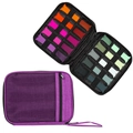 Custodia portatile viola per cinturini Apple Watch con doppia zip e tasche a rete - Con maniglia e tasca a rete / Viola