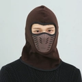 Deep brown fleece balaclava windproof winter face mask with black rubber air flow valve - Coffee