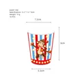 Detail view of 10-piece carnival party circus paper cups with juggling monkey patterns - Circus Printed Paper Cups