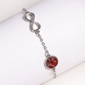 Silbernes Unendlichkeits-Armband mit Basketball-Anhänger und funkelnden Zirkonia-Steinen - Silber Basketball (16+5cm)