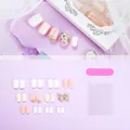 3D floral press-on nails with cute bunny and bow accents for a fresh summer look - 3D Flower Rabbit Style (XD-93-78)