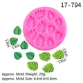 Molde de silicona rosa para hojas de fondant, tamaño 6,6x6,6x0,8cm y peso de 20g - Estilo Multi-Hoja (17-794 Rosa)