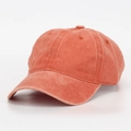 Classic washed cotton baseball cap in vibrant coral orange with a curved brim design - Orange-Red (5#)