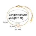 Gold-plated heart bracelet with opal stone and measurements: 18+5cm, 1.9g, 12mm charm - Heart Bracelet / Gold