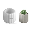 Striped cylindrical silicone mold with a gray resin concrete planter for DIY home decor - Single Base / Round Striped Storage Box - Base