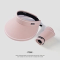 Pink open top sun visor hat for women featuring a foldable portable design - Xu Lu Style Rollable / Pink