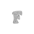 Silver micro-pave letter F charm pendant with sparkling white cubic zirconia - Silver F