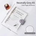 A5 clear PVC 6-ring loose-leaf notebook featuring a neutral grey leather buckle strap - A5 Silver Binder (without Insert)
