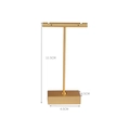 Matte gold metal earring display stand with square base, 11.5cm height size guide - Square Base Small / Gold