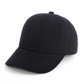 Detail of the high-quality cotton twill texture and stitching on this black baseball cap - Black