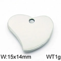 Silver hollow heart-shaped stainless steel pendant 15x14mm for DIY jewelry making - Silver Simple Loop Heart (KLJ5908-Z)