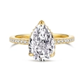 Elegant gold S925 sterling silver ring featuring a pear-cut radiant zircon stone - Pear Cut Gold