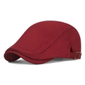Casquette gavroche rouge foncé en coton avec boucle métallique réglable sur le côté - Réglable / Bordeaux