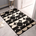 Zerbino geometrico bianco e nero con motivi a semicerchio per ingresso moderno - 50x80cm / Stile Jocelyn (Splicing Bianco e Nero)