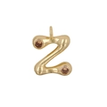 18K gold-plated letter Z pendant with brown zircon stones for DIY jewelry making - Letter Z