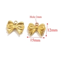 Detailansicht goldener Schleifenanhänger mit Maßen 12x15mm und 2mm Lochdurchmesser - Gold-C (1.52g)