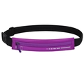 Slim purple waterproof sports waist bag with reflective strip and adjustable strap - Grape Purple