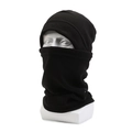 Black fleece balaclava winter mask for head and neck protection in outdoor sports - Black