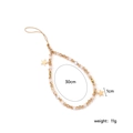 Detailed view of handmade beaded phone strap with gold stars, weighing 11g and 30cm long - Beige Gold Crystal Star Style