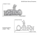 Silicone mold for Easter OSTERN rabbit sign with detailed size measurements and resin result - D6330-Easter Bunny Ornament Mold