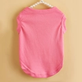 Pink rib-knit pet vest for dogs and cats with round neck and curved hem on a pearl hanger - Rose Red