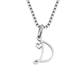 Collana in acciaio inossidabile argento con ciondolo lettera D e piccolo cuore - Color Acciaio / Lettera D (CDNP026D)