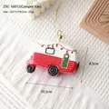Christmas camper van ornament in red and white resin for festive holiday tree decoration - Camper Van (ZXC-16012)