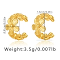 Detailed size specifications for the 18K gold plated brass butterfly ear cuff jewelry - Highlight Flower (KE0919)