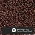 Brown 4mm solid color lacquered glass seed beads for DIY jewelry making accessories - EU 39