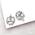 Macro view of vintage silver horseshoe and cowboy boot charms for DIY jewelry making - Horse Boot Charm (1pc, 2.1g)