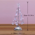 Silver spiral Christmas tree lamp with crystal pendants and star top, height 26cm - Medium / Silver White Light
