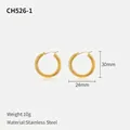 Orecchini a cerchio dorati da 30mm in acciaio inossidabile con finitura lucida - 24mm