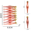 Lot de 8 ornements de Noël stalactites rose doré avec finitions mates et pailletées - Or rose