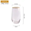 Ei-vormig transparant kristallen glas met gouden rand, stijl G, 375 ml inhoud - Stijl G (Gouden Rand)