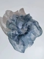 Oversize organza scrunchie with grey-blue and lavender purple gradient finish - 4# Grey Black Gradient