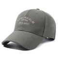 Donkergrijze katoenen baseballpet met wit Stockholm borduursel en klassiek 6-panel design - Verstelbaar / Legergroen