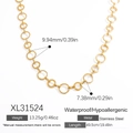 18k gold plated stainless steel chunky chain necklace, waterproof and hypoallergenic - XL31524-Necklace