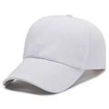 Casquette de baseball classique blanche à six panneaux en coton avec sergé - Réglable / Blanc