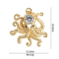 Detailed size specifications for 18K gold-plated octopus pendant with cubic zirconia - DZY-2983 Octopus