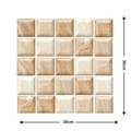 Self-adhesive 30x30cm PVC tile sticker with beige and brown marble mosaic patterns - 557-Brown Marble Mosaic