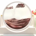 White frame moving sand art with purple and gold sand for desktop decoration - 12 Inch White Frame Stand Coffee
