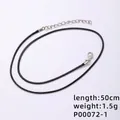 Black wax cord necklace with 50cm length and lobster clasp for crystal pendants - Chain 1 (50cm Black Wax Cord)