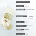 Calza di Natale con Babbo Natale 3D in crema e oro, misura 28x48cm decorazione - Babbo Natale