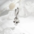 Silver star bell earrings with cubic zirconia drop in a festive minimalist style - Bell (Single)