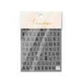 Vintage relief letter nail stickers with dark grey 5D embossed alphabet design on card - Black Embossed Letters (to1114) / Black
