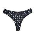 Zachte elastische string met zwarte achtergrond en witte sterrenprint voor dames - S / Zwarte Basis Sterren