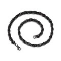 Zwarte roestvrijstalen 7mm gedraaide touwketting halsketting met een karabijnsluiting - 500mm*7mm / Zwart