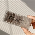 Gray Telephone Cord Hair Ties (9 Pieces/box)