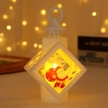 Lanterna natalizia bianca con Babbo Natale ed effetto luminoso a LED caldo - Babbo Natale