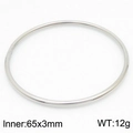 3mm minimalist multi-layered silver titanium steel bangle with 65mm inner diameter - 1Pc-Silver (KB179808-LO)